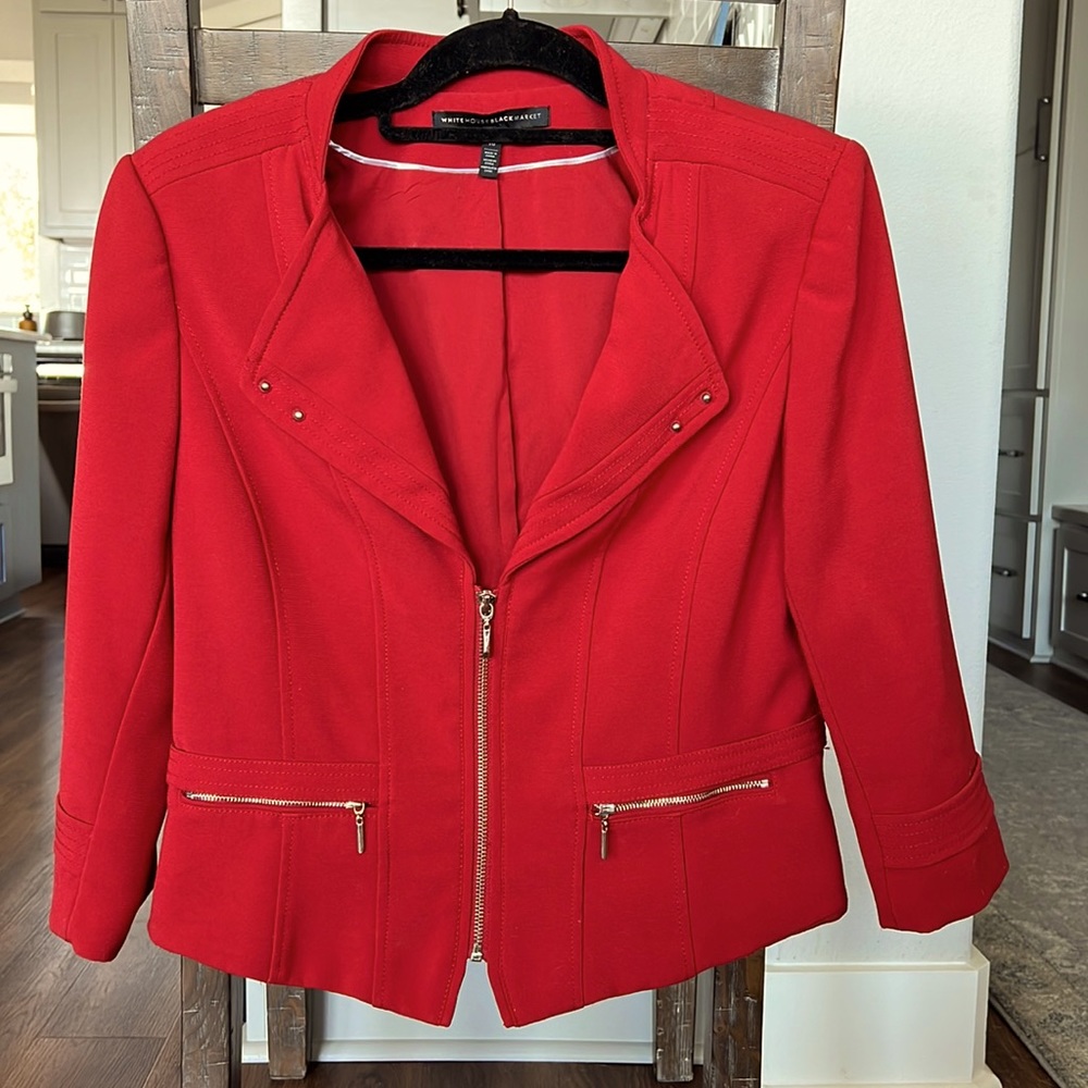 White House Black Market Cropped Moto Jacket